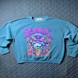 Urban Outfitters Retro 60's Psychedelic Mushroom Graphic Sweatshirt Women's L/XL